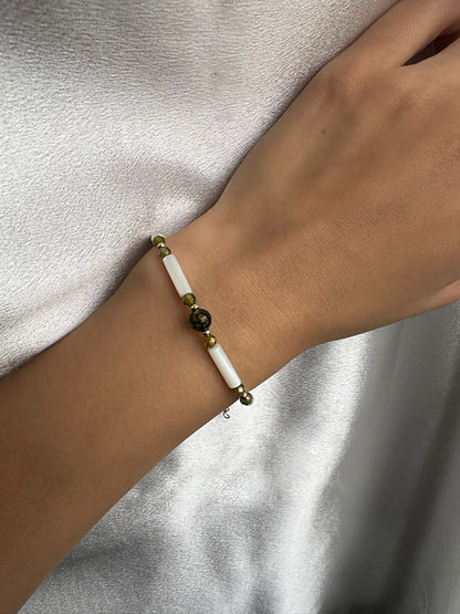 Agate Bracelet 18K Gold Plated