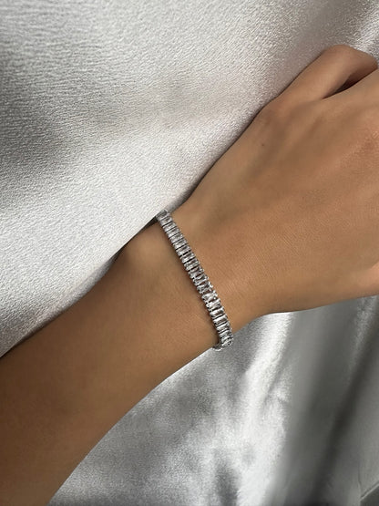 Zirconia Bracelet Rhodium Plated