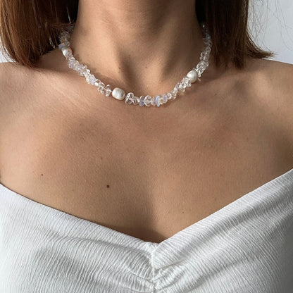 Chione Choker Rhodium Plated