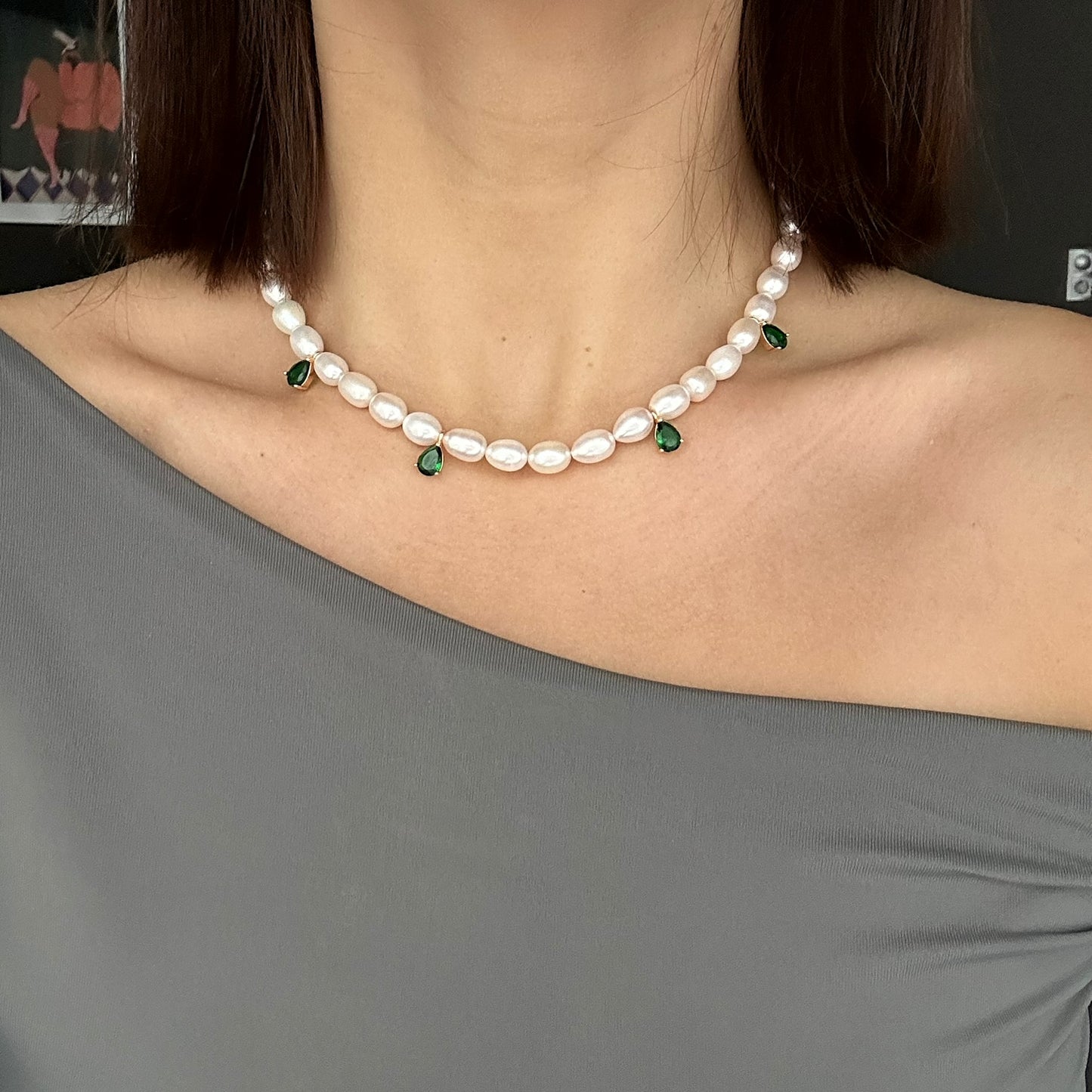 Raya Choker Green Zirconia