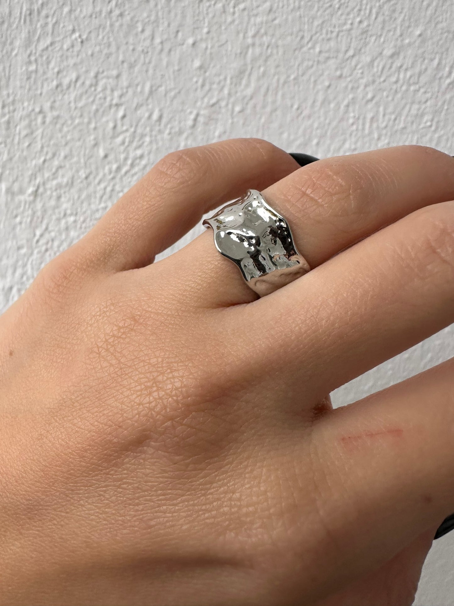 Open Ring Rhodium Plated