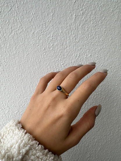 Lapis Lazuli Ring 18K Gold Plated