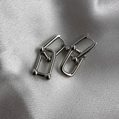 Kara Earrings Rhodium Plated