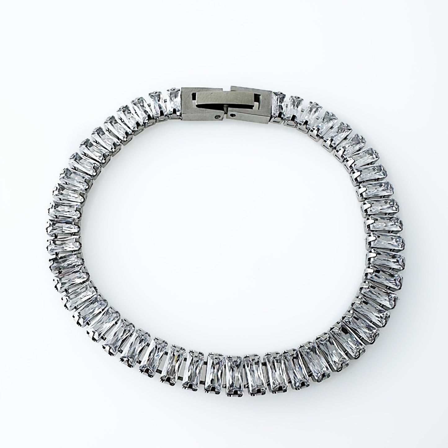 Zirconia Bracelet Rhodium Plated