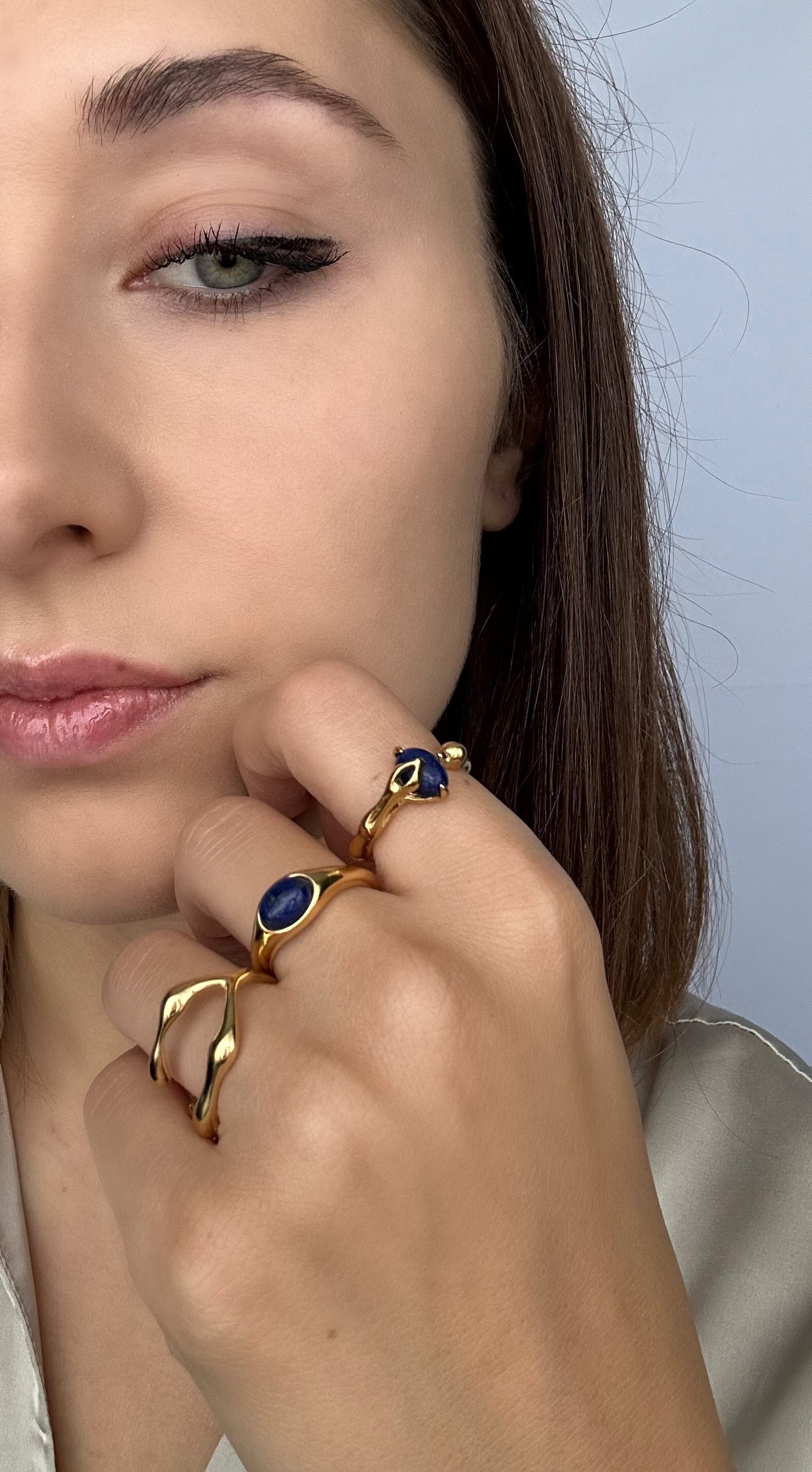 Lapis Lazuli Ring 18K Gold Plated