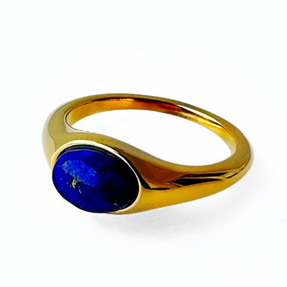 Lapis Lazuli Ring 18K Gold Plated